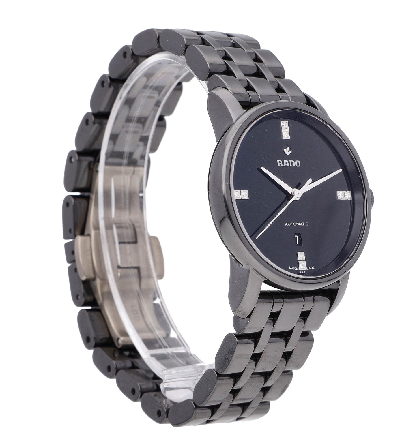 Rado DiaMaster Auto 33mm Ceramic Black Diamond Dial Ladies Watch R14043717