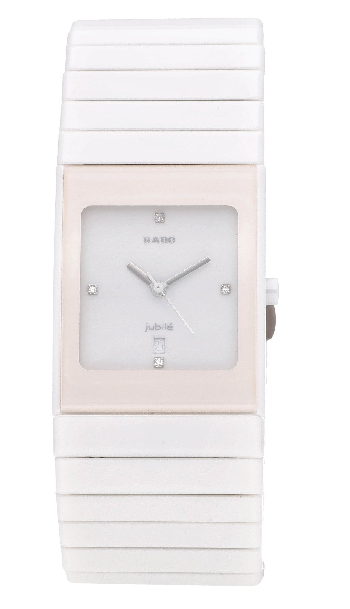 Rado Ceramica 27mm Quartz White Diamond Dial Ceramic Ladies Watch R21711702