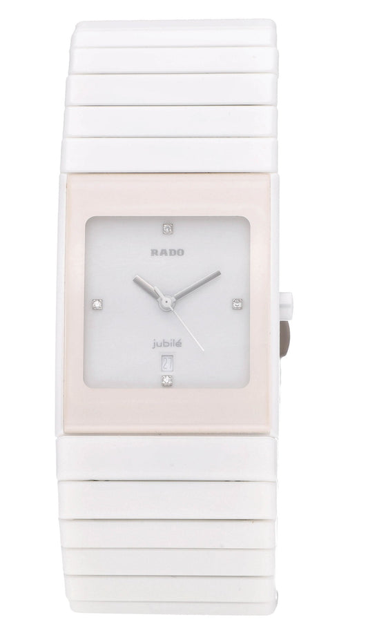 Rado Ceramica 27mm Quartz White Diamond Dial Ceramic Ladies Watch R21711702