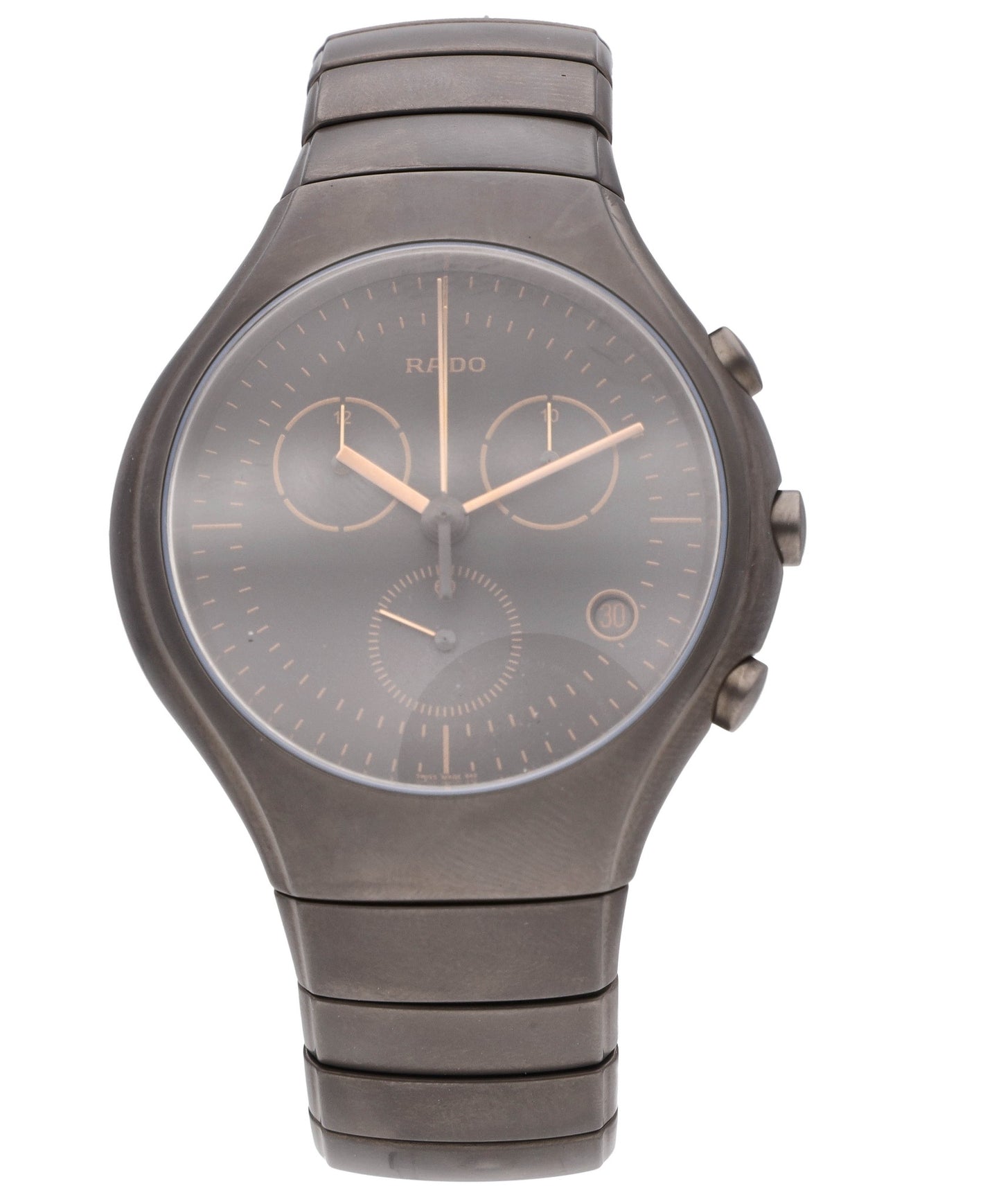 Rado True Chronograph 43mm Ceramic Quartz Gray Dial Men's Watch R27897402