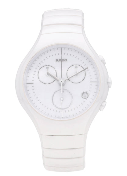 Rado True Chronograph 44mm Ceramic Quartz White Dial Men's Watch R27832012