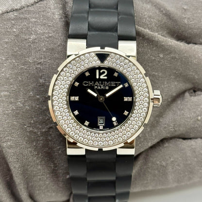 Chaumet Class One 33mm Quartz Black Diamond Dial & Bezel Ladies Watch W17229.33G