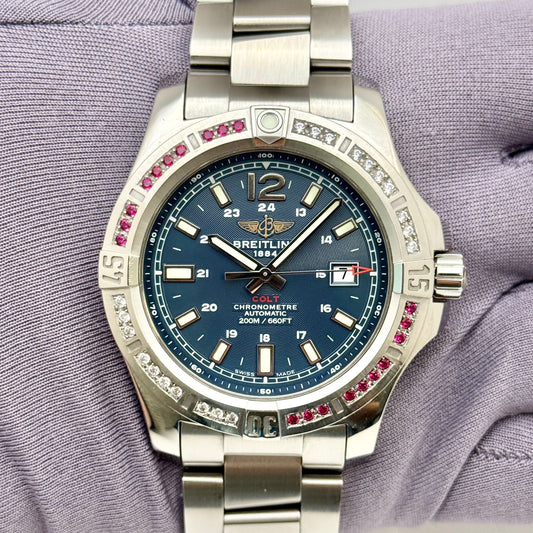 Breitling Colt Automatic Chronometer Diamond Bezel 43mm Men's Watch A17388