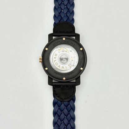 Bvlgari Carbon Gold 40mm Black Dial & Leather Strap Automatic Men's Watch BB40CL