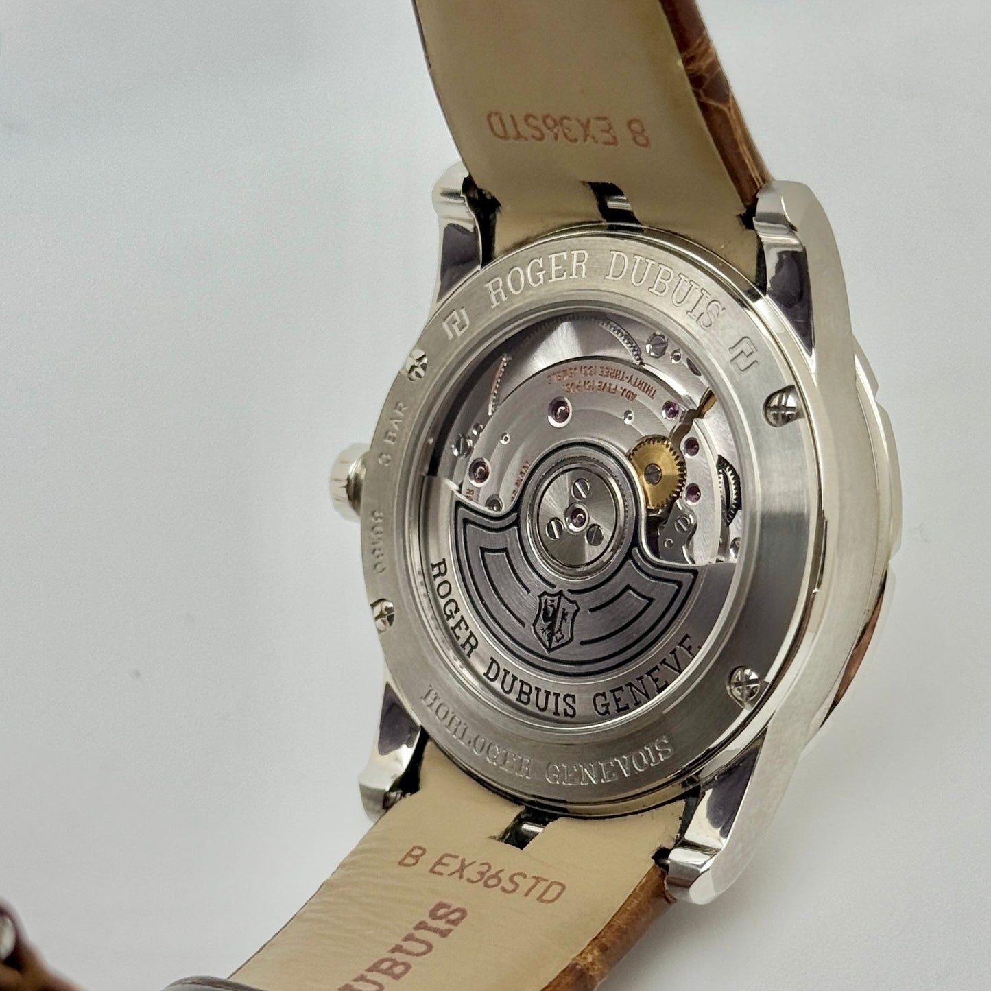 Roger Dubuis Excalibur 36mm Diamond Bezel White Dial Ladies Watch DBEX0463