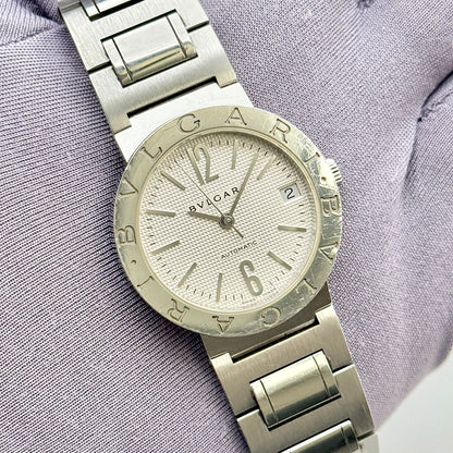 Bvlgari Diagono 33 Automatic White Dial Stainless Steel Men's Watch BB 33 SS