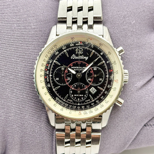Breitling Montbrilliant 38mm Automatic Chronograph Black Dial Men's Watch A41330