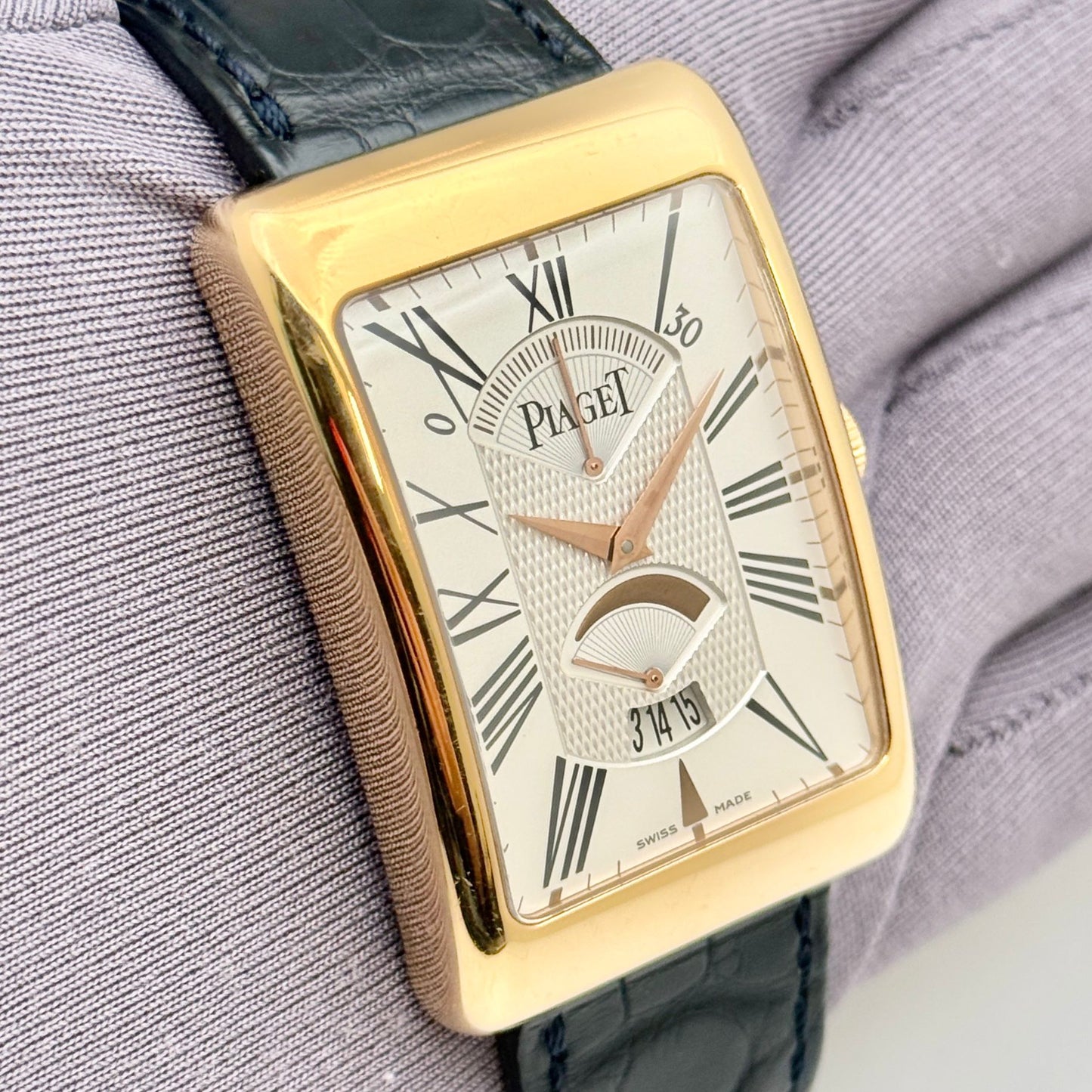 Piaget Emperador Black Tie 18k Rose Gold 30x45mm Automatic Men's Watch G0A33062