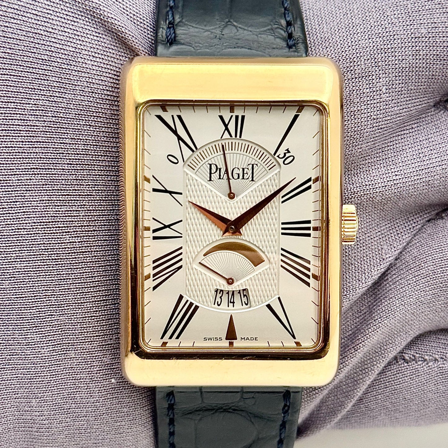 Piaget Emperador Black Tie 18k Rose Gold 30x45mm Automatic Men's Watch G0A33062