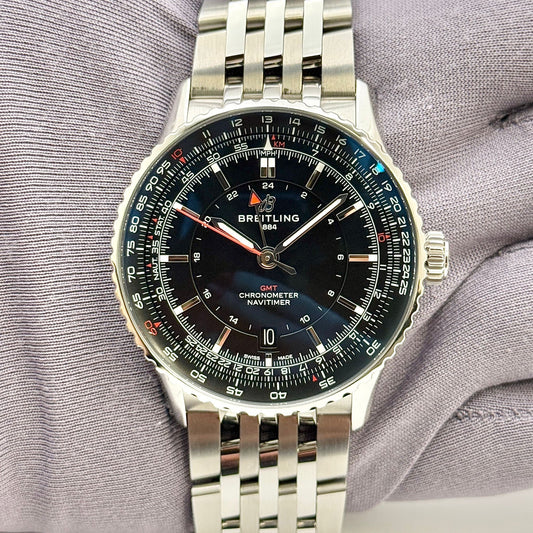Breitling Navitimer GMT 41mm Automatic Black Dial Men's Watch A32310251B1A1
