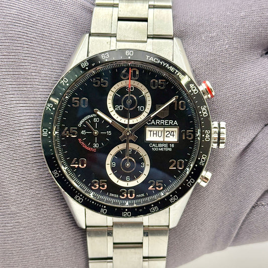 Tag Heuer Carrera Automatic 43mm Black Dial Chrono Men's Watch CV2A10.BA0796