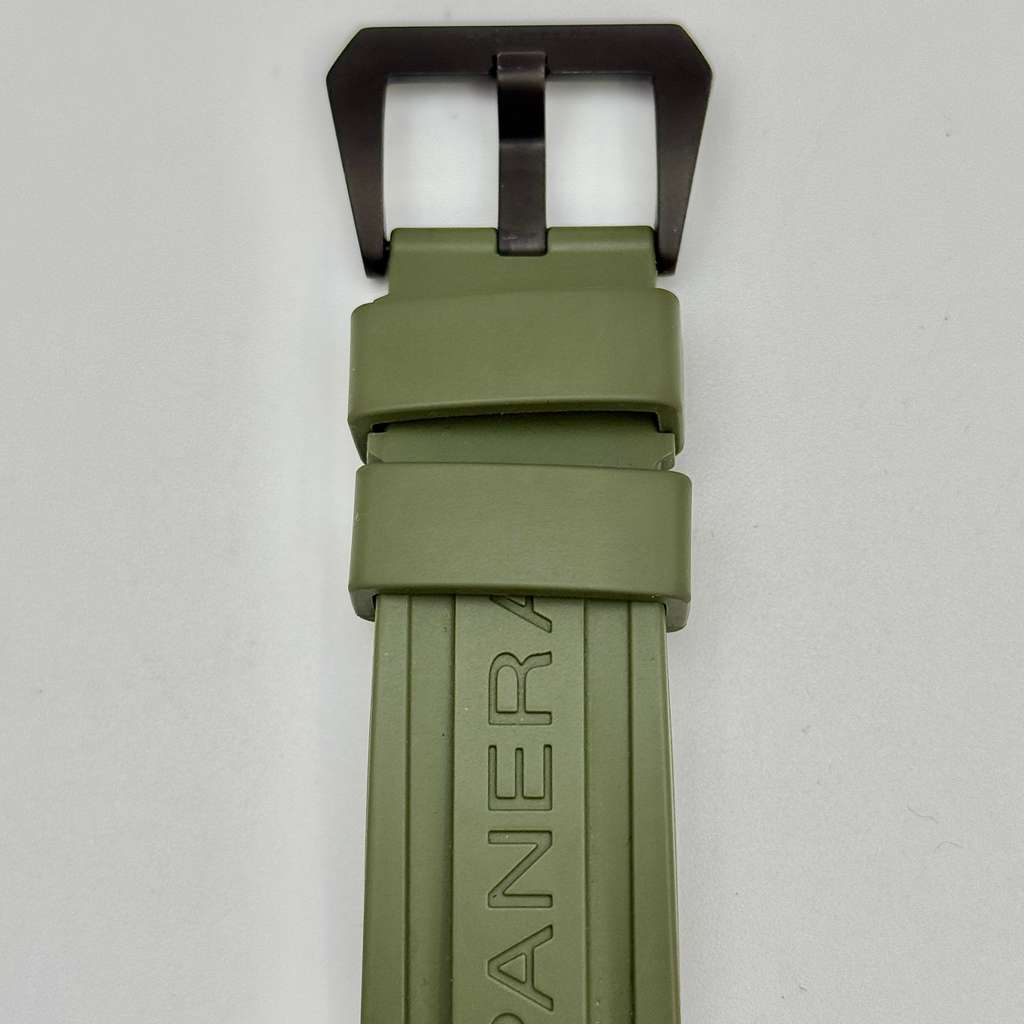 Panerai Luminor GMT 44mm Green Strap Ceramic Black Dial Men's Watch PAM00441