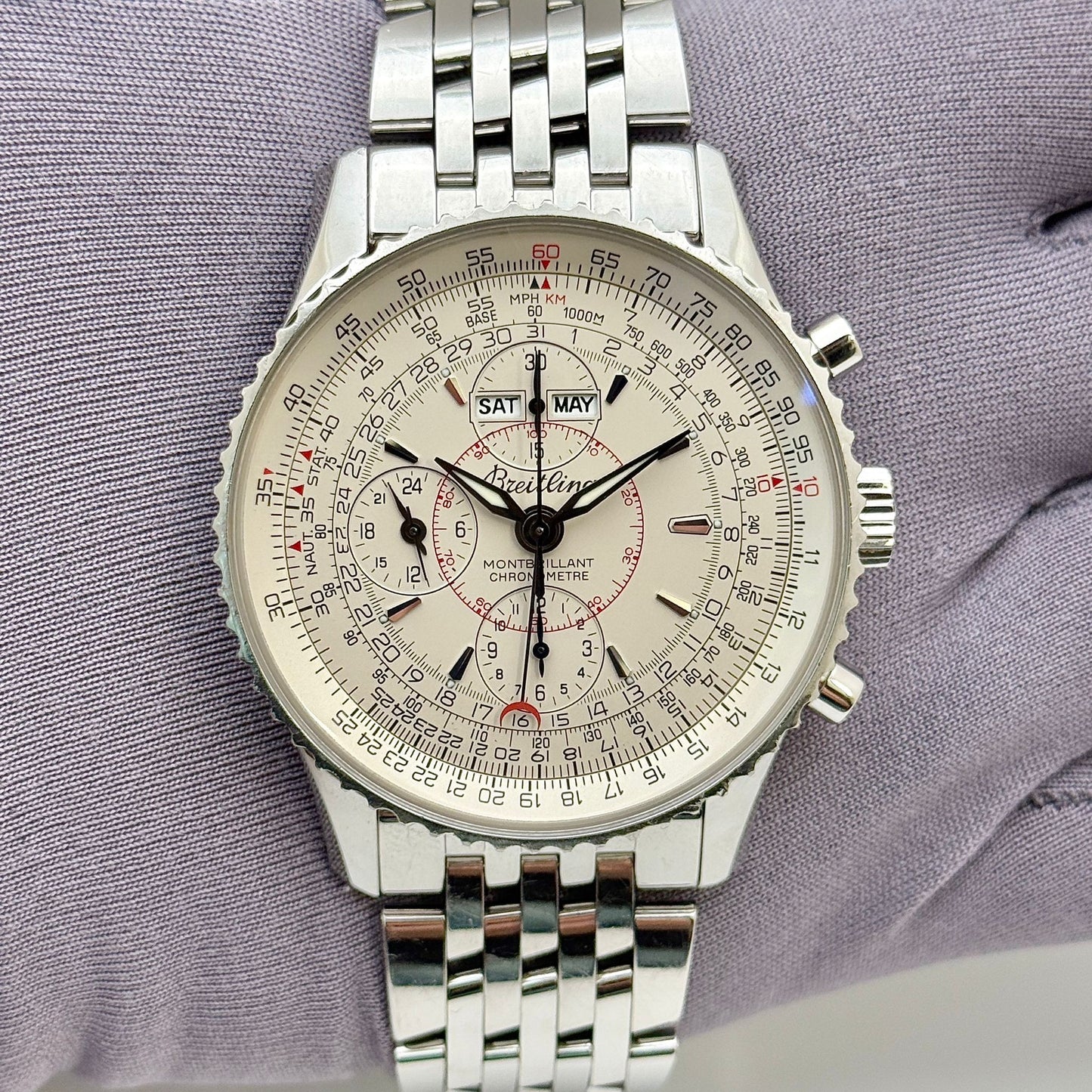 Breitling Montbrilliant Datora 43mm Automatic Men's Watch A2133012/G518-441A