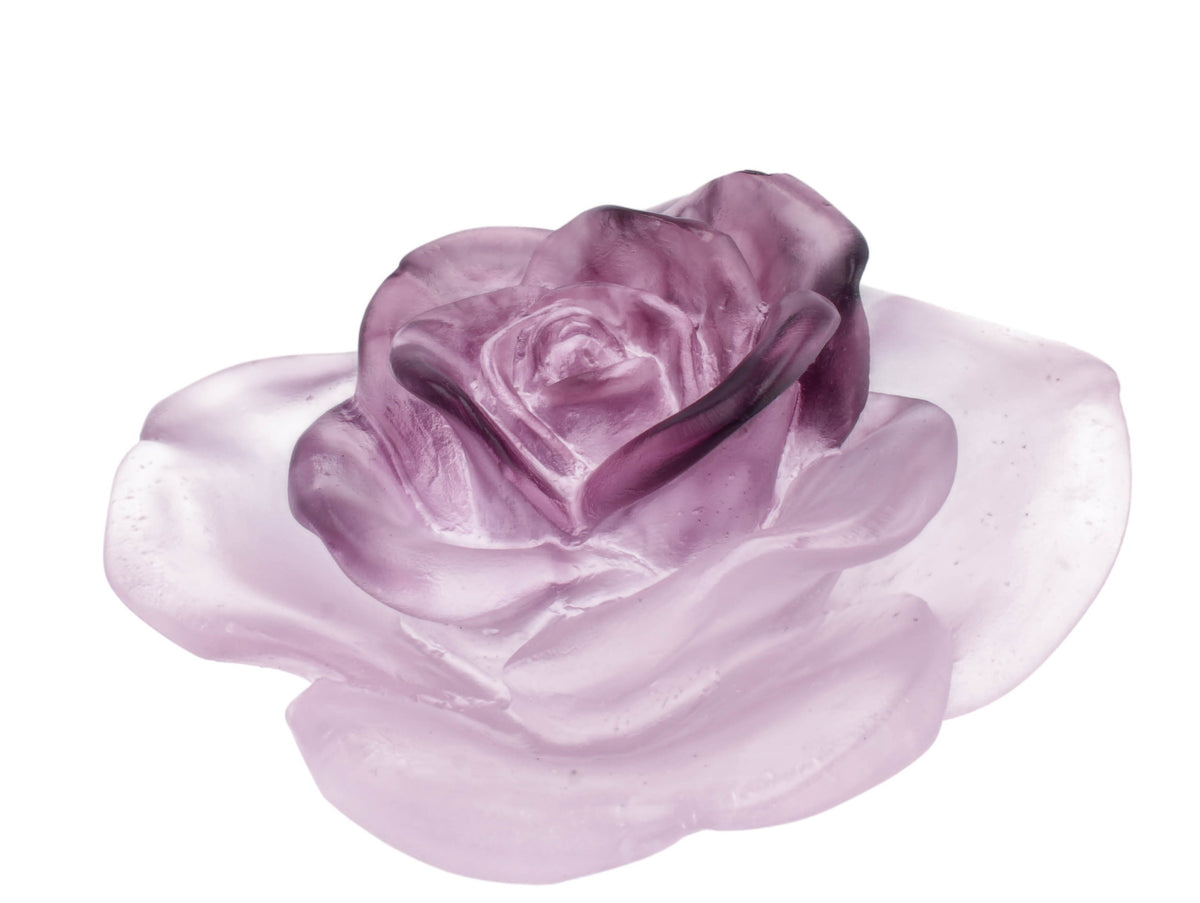 Daum France Rose Passion Pink Crystal Flower Sculpture New In Box 05290-5