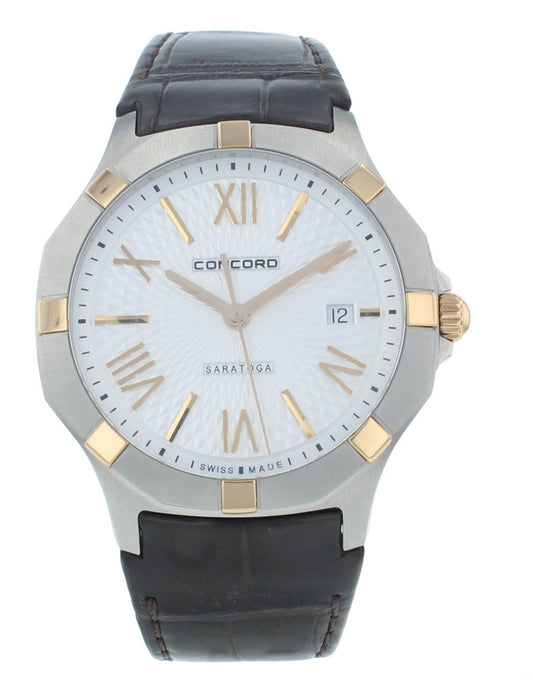 Concord Saratoga Stainless Steel 40mm Silver Dial Quartz Mens Watch 320217