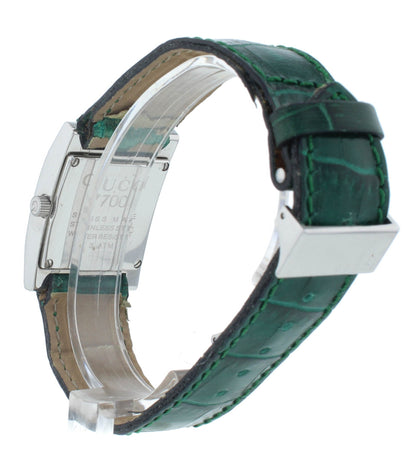 Pre-Owned Gucci 7700L 24mm Green & Red Dial Green Strap Quartz Ladies Watch