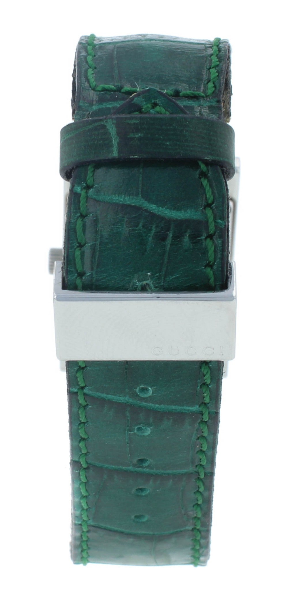 Pre-Owned Gucci 7700L 24mm Green & Red Dial Green Strap Quartz Ladies Watch