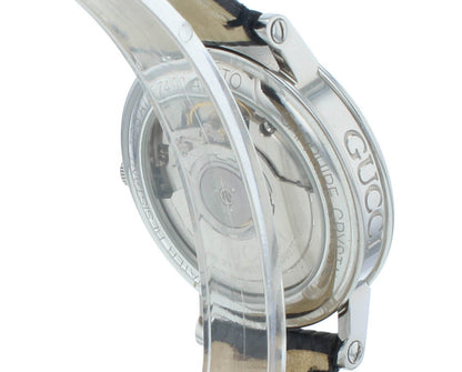 Pre-Owned Gucci 7400 Automatic Steel 34mm Silver Dial Black Strap Unisex Watch