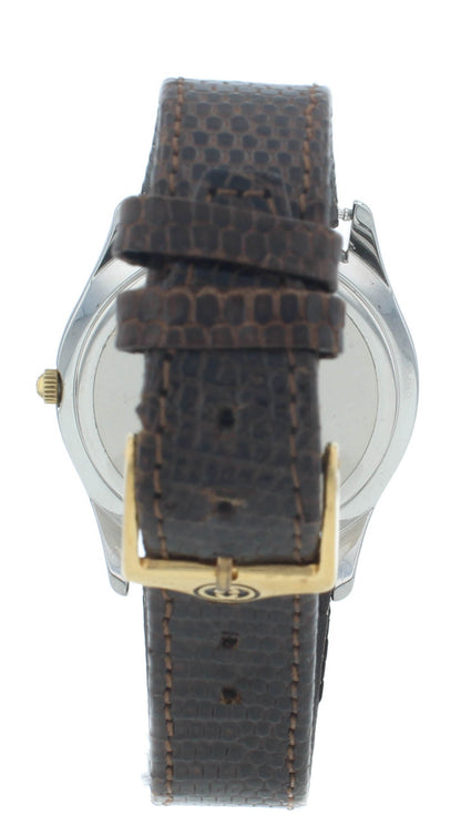 Pre-Owned Gucci 230M 36mm Quartz Gold Dial Brown Strap Men's Watch