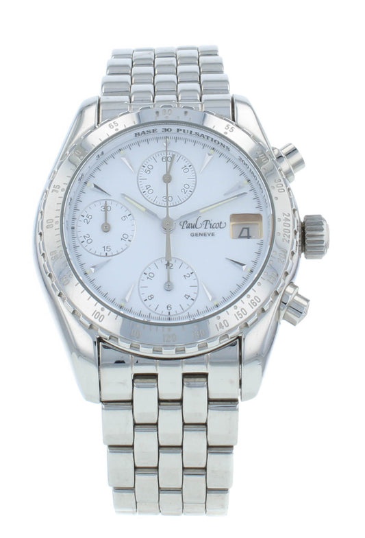 Paul Picot Minichron 36mm Chronograph White Dial Automatic Men's Watch 4032