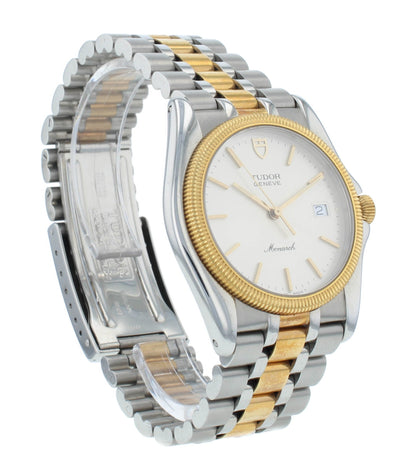 Tudor Monarch Steel & 18kt Gold Silver Dial 36mm Quartz Men's Watch 15663