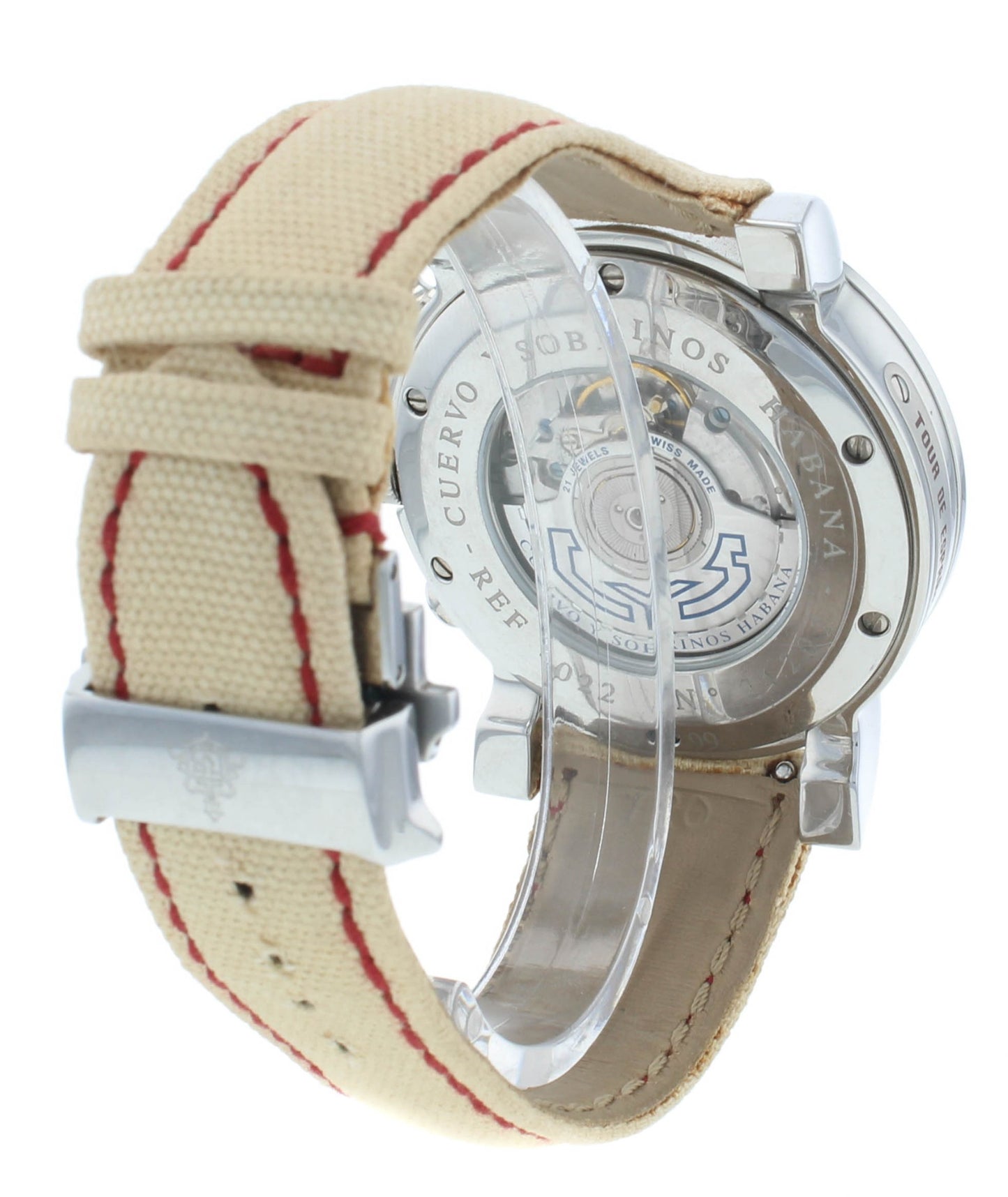 Pre-Owned Cuervo Y Sobrinos Habana Chronograph 42mm Auto Men's Watch 3022.1C.LIV