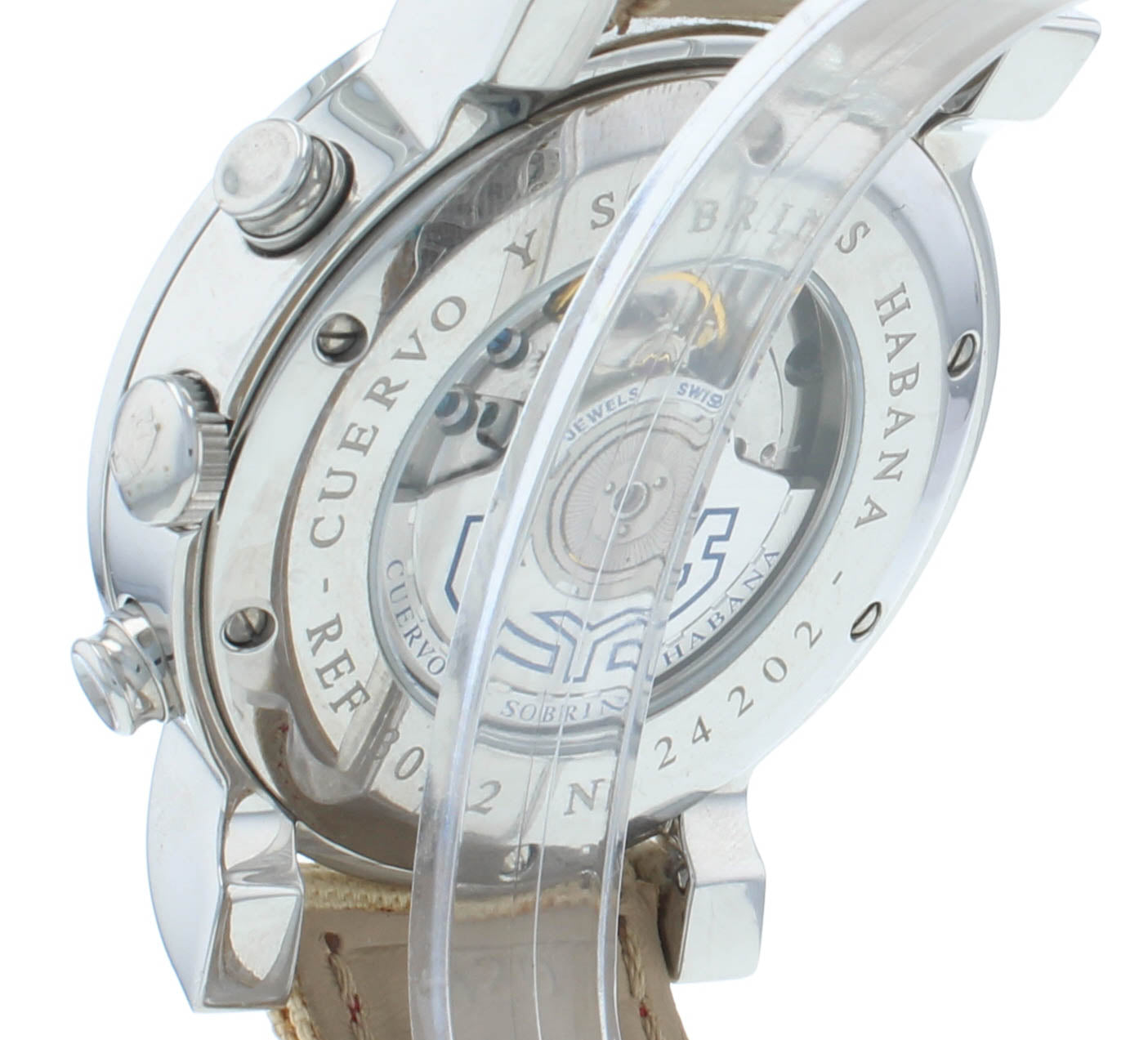 Pre-Owned Cuervo Y Sobrinos Habana Chronograph 42mm Auto Men's Watch 3022.1C.LIV