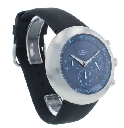 Ikepod Chronopod Quartz 44mm Blue Dial Stainless Steel Men's Watch C006-SI-LB