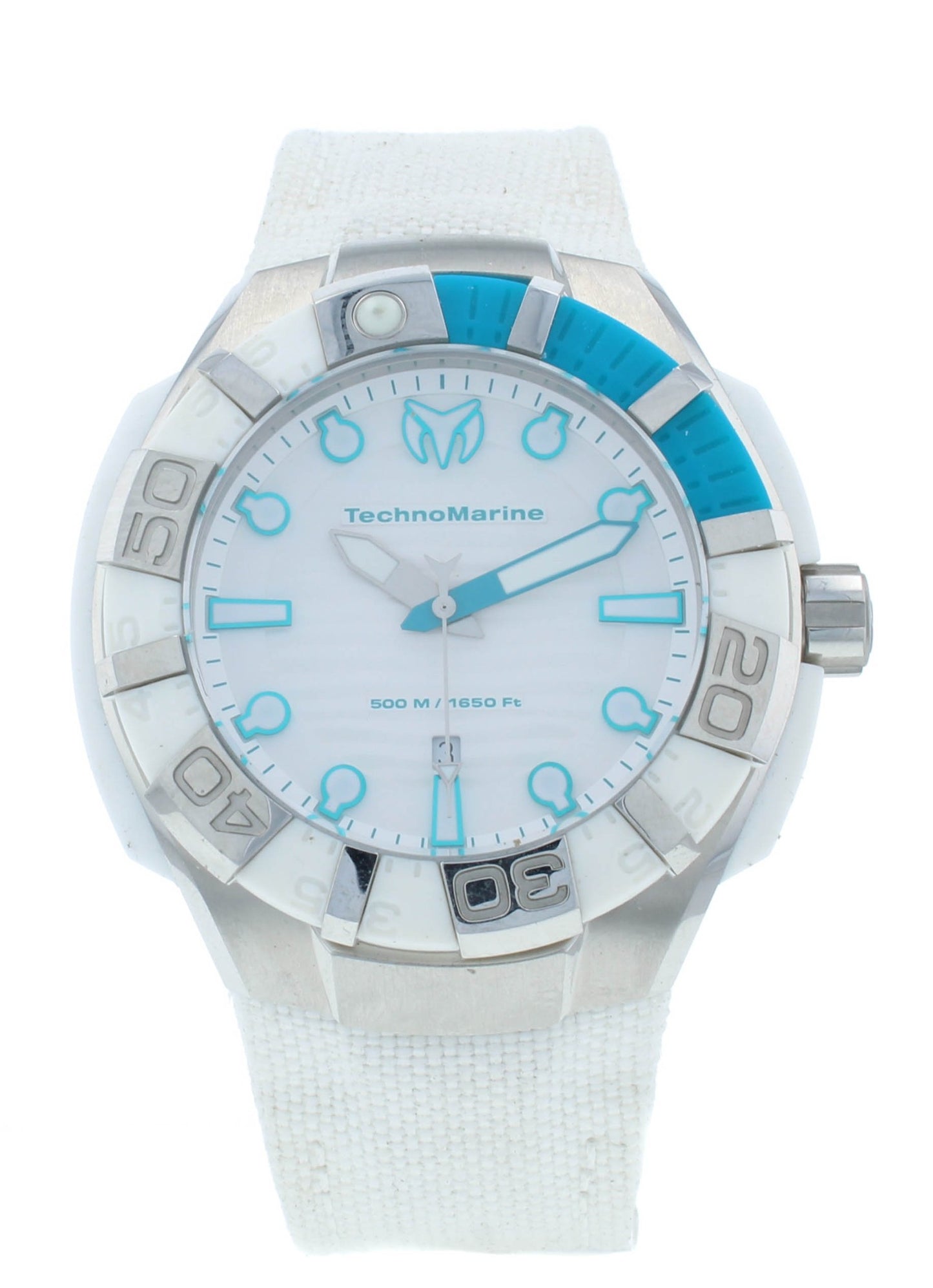 Pre-Owned TechnoMarine Black Reef White Dial 45mm Quartz Men's Watch 512003