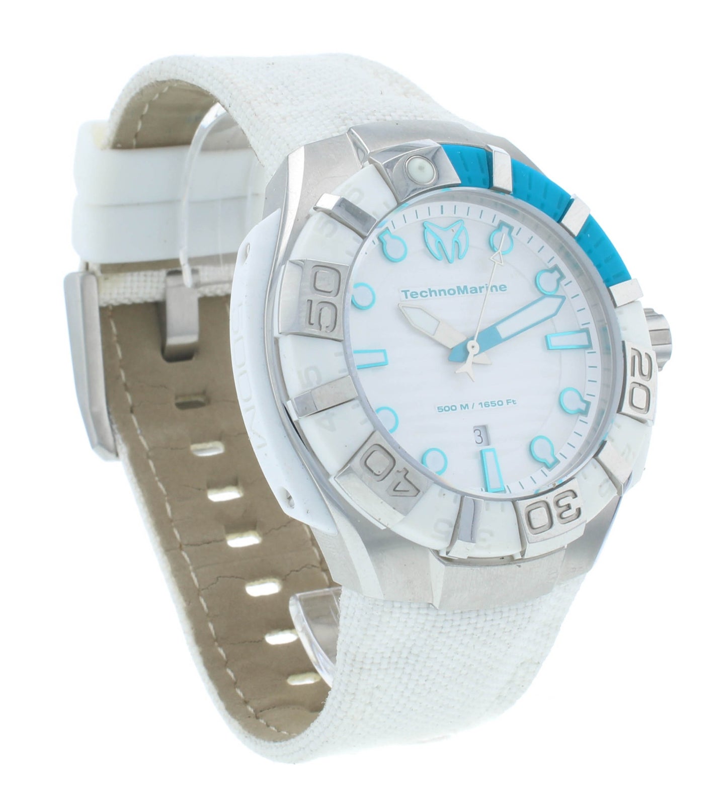 Pre-Owned TechnoMarine Black Reef White Dial 45mm Quartz Men's Watch 512003