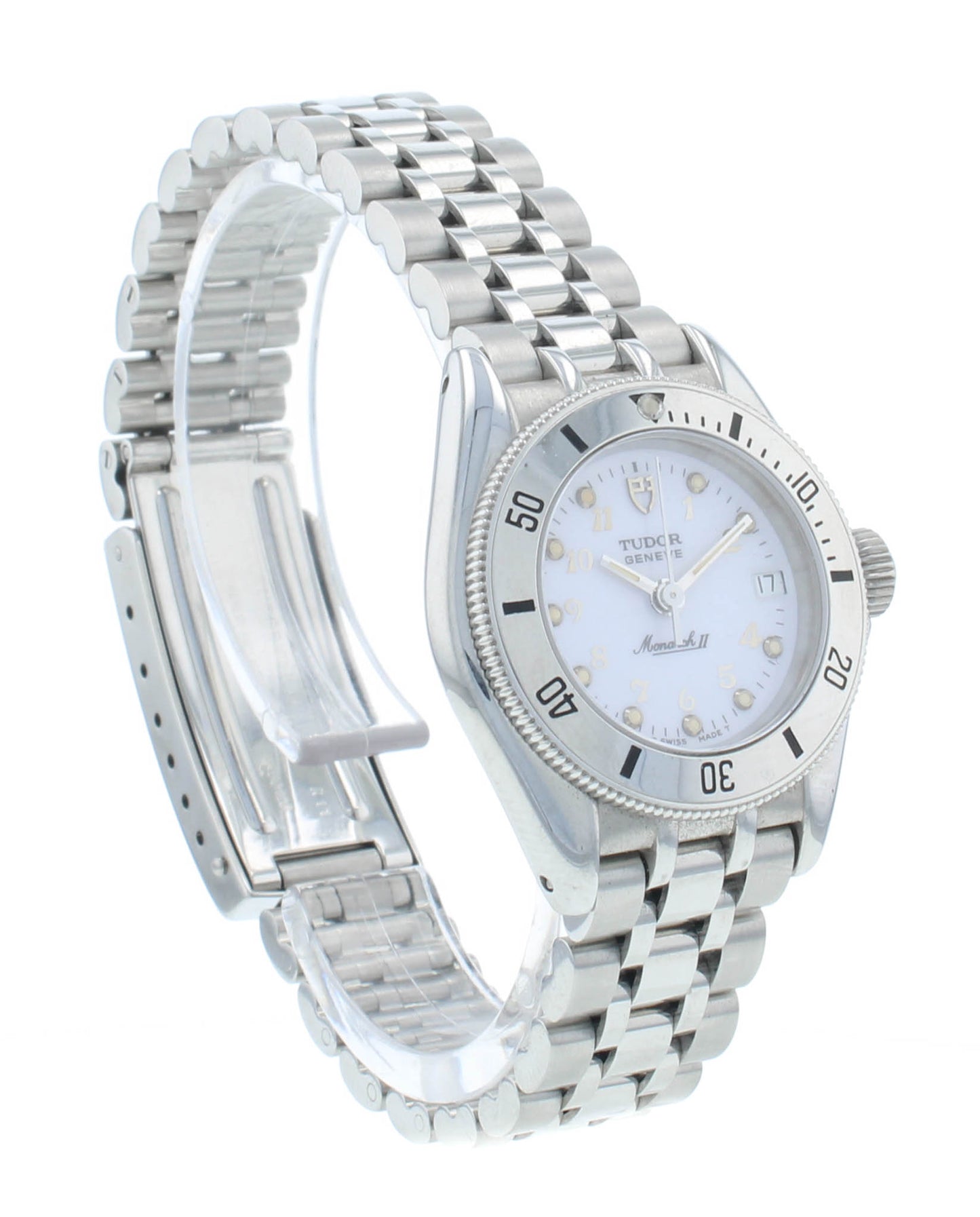 Tudor Monarch Stainless Steel Silver Dial 27mm Quartz Ladies Watch 15850