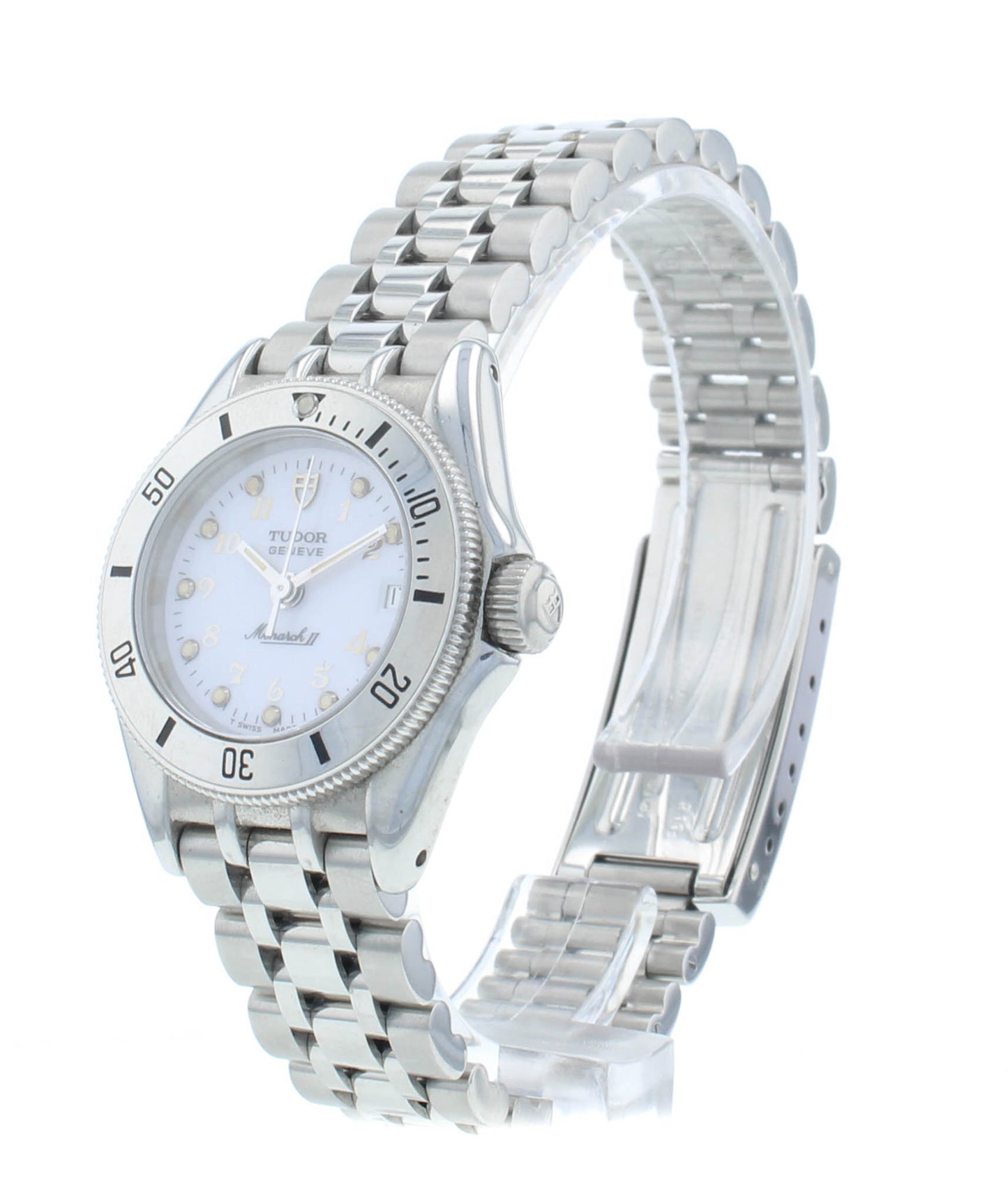 Tudor Monarch Stainless Steel Silver Dial 27mm Quartz Ladies Watch 15850