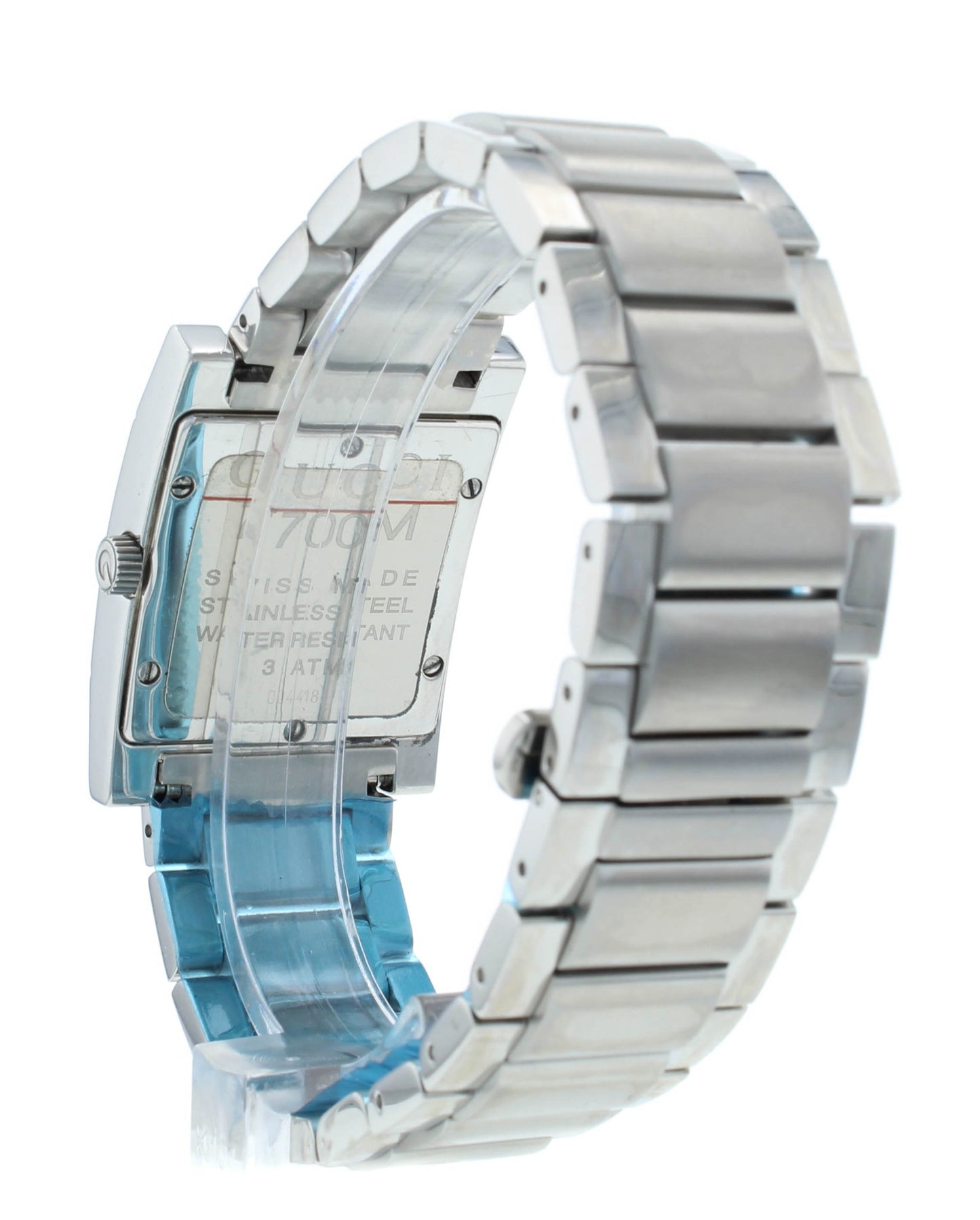 Pre-Owned Gucci Stainless Steel Silver Dial 28mm Quartz Men's Watch 7700M