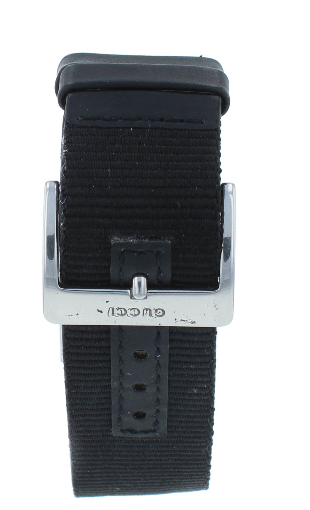 Pre-Owned Gucci 4900L Quartz Steel 23mm White Dial Textile Strap Ladies Watch