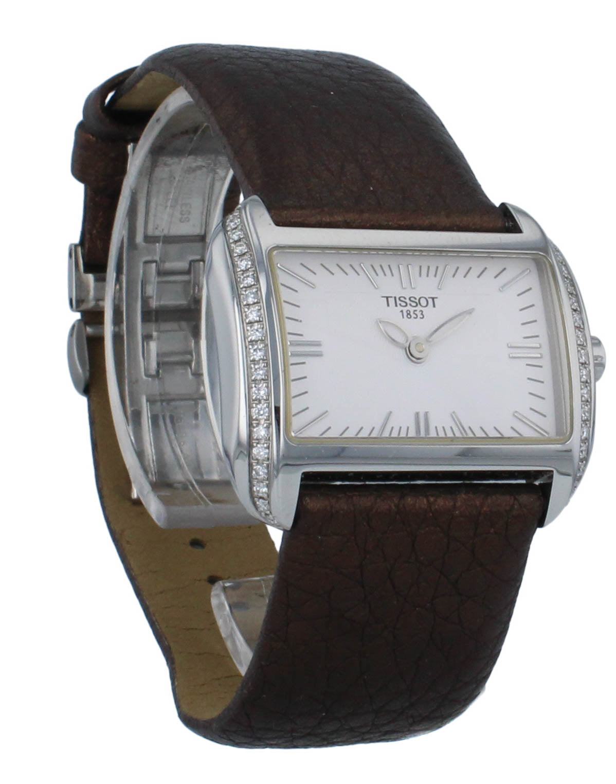 Tissot T-Wave Silver Dial Diamond Bezel Quartz Ladies Watch T023.309.16.031.01