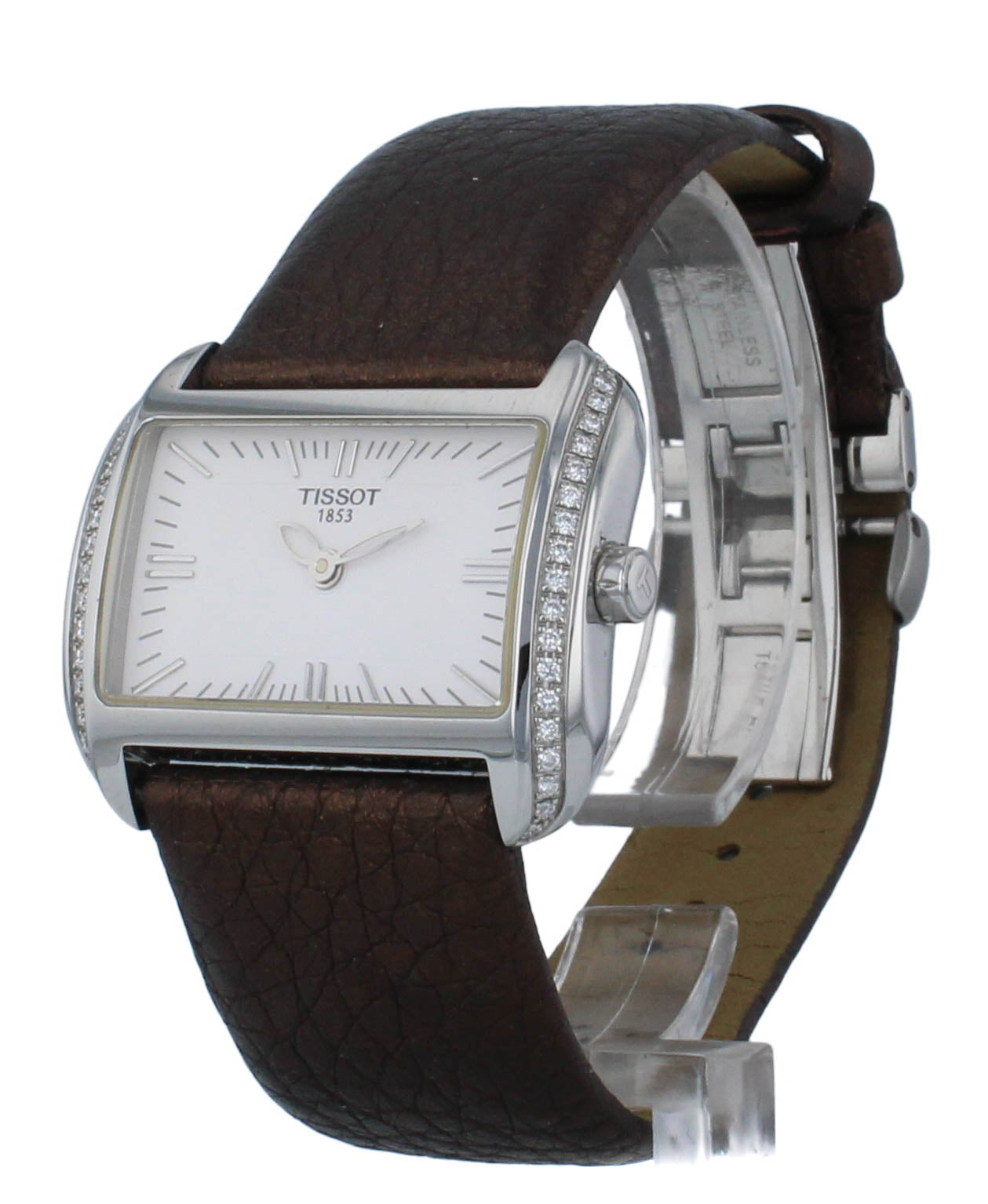 Tissot T-Wave Silver Dial Diamond Bezel Quartz Ladies Watch T023.309.16.031.01