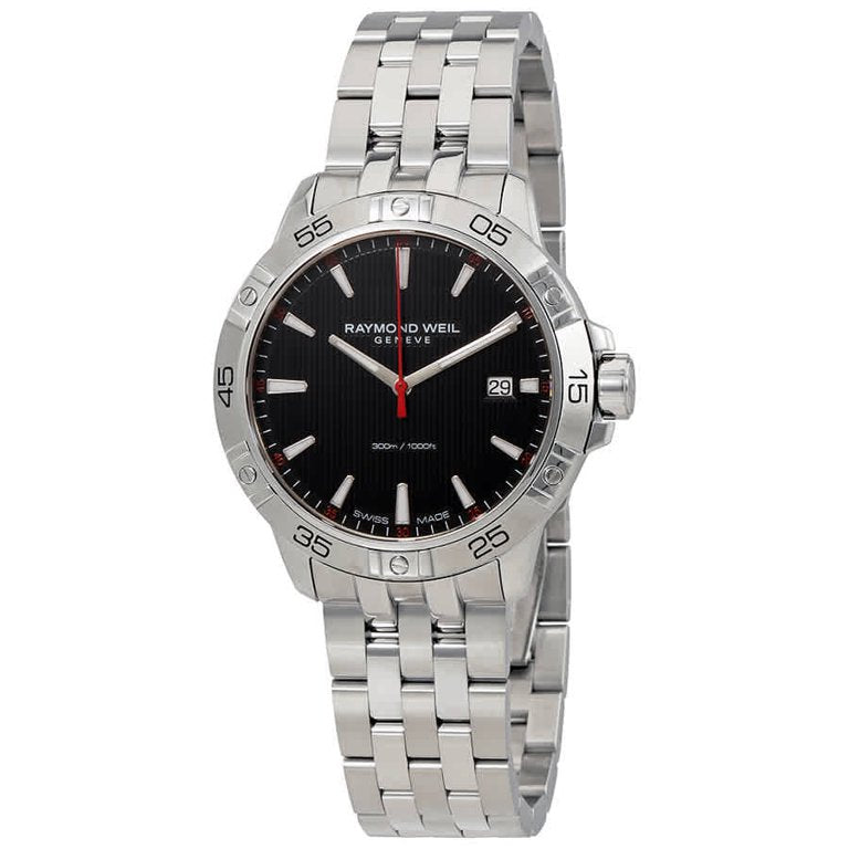 Raymond Weil Tago 41mm Black Dial Quartz Steel Men's Watch 8160-ST2-2000