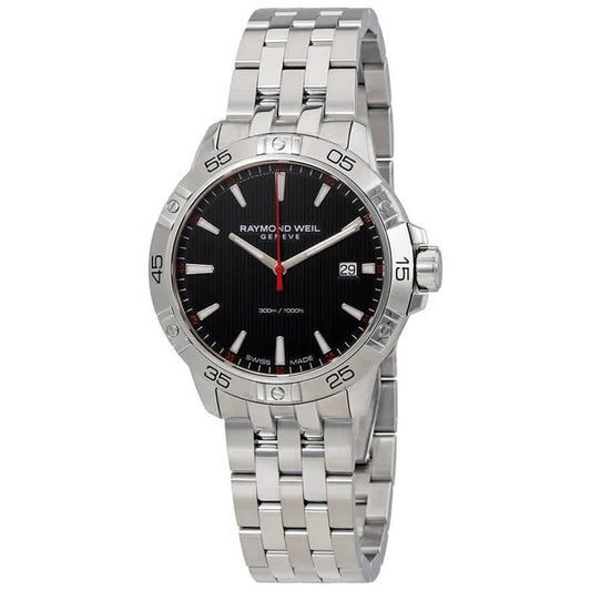 Raymond Weil Tago 41mm Black Dial Quartz Steel Men's Watch 8160-ST2-2000
